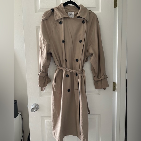 Zara Jackets & Blazers - Zara Long Classic Trench Coat Tan